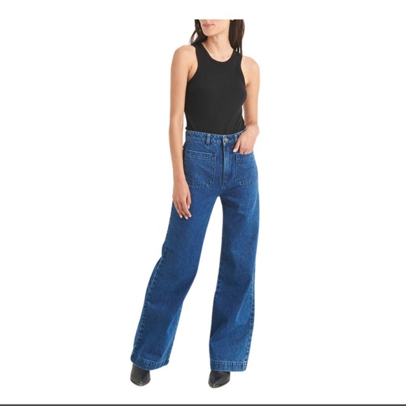 ROLLA'S Denim - Rolla's Sailor Jean in high rise wide leg jeans Medium Wash Size 28 Brook Blue